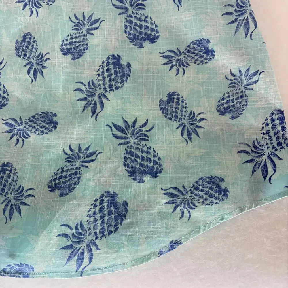IZOD Men's 2XL Dockside Chambray Pineapple Short Sleeve Button Down Shirt NWT - Picture 10 of 16